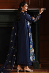 CROSS STITCH - 3PC DHANAK EMBROIDERED SHIRT WITH DHANAK EMBROIDERED SHAWL AND TROUSER