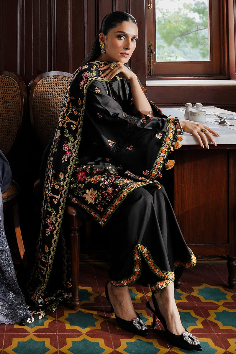CROSS STITCH - 3PC DHANAK EMBROIDERED SHIRT WITH DHANAK EMBROIDERED SHAWL AND TROUSER