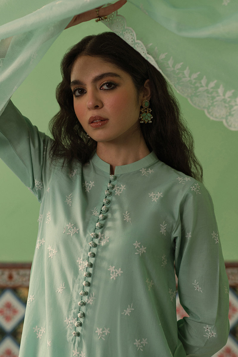 CROSS STITCH - 3PC LAWN EMBROIDERED SHIRT WITH ORGANZA EMBROIDERED DUPATTA AND TROUSER -
